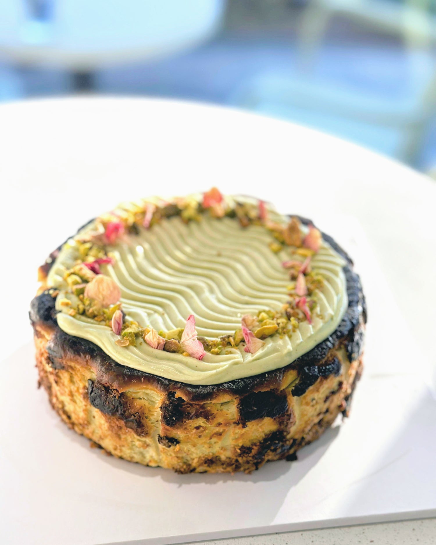 Basque Burnt Cheese Cake - Pistachio Rose