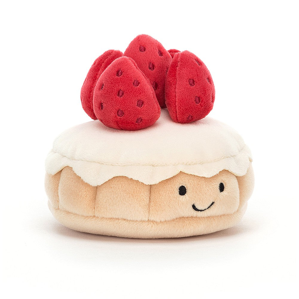 Jellycat Soft Toy - Pretty Patisserie Tarte Aux Fraises (7cm tall)