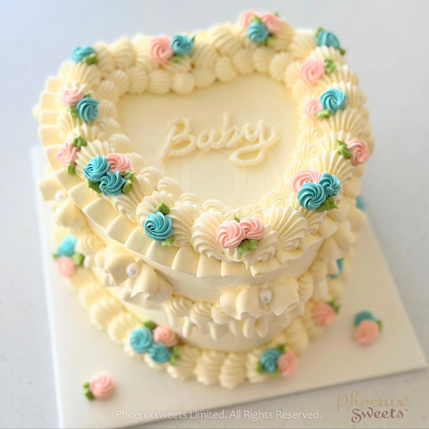 Butter Cream Cake - Lambeth Piping Gender Reveal Cake
