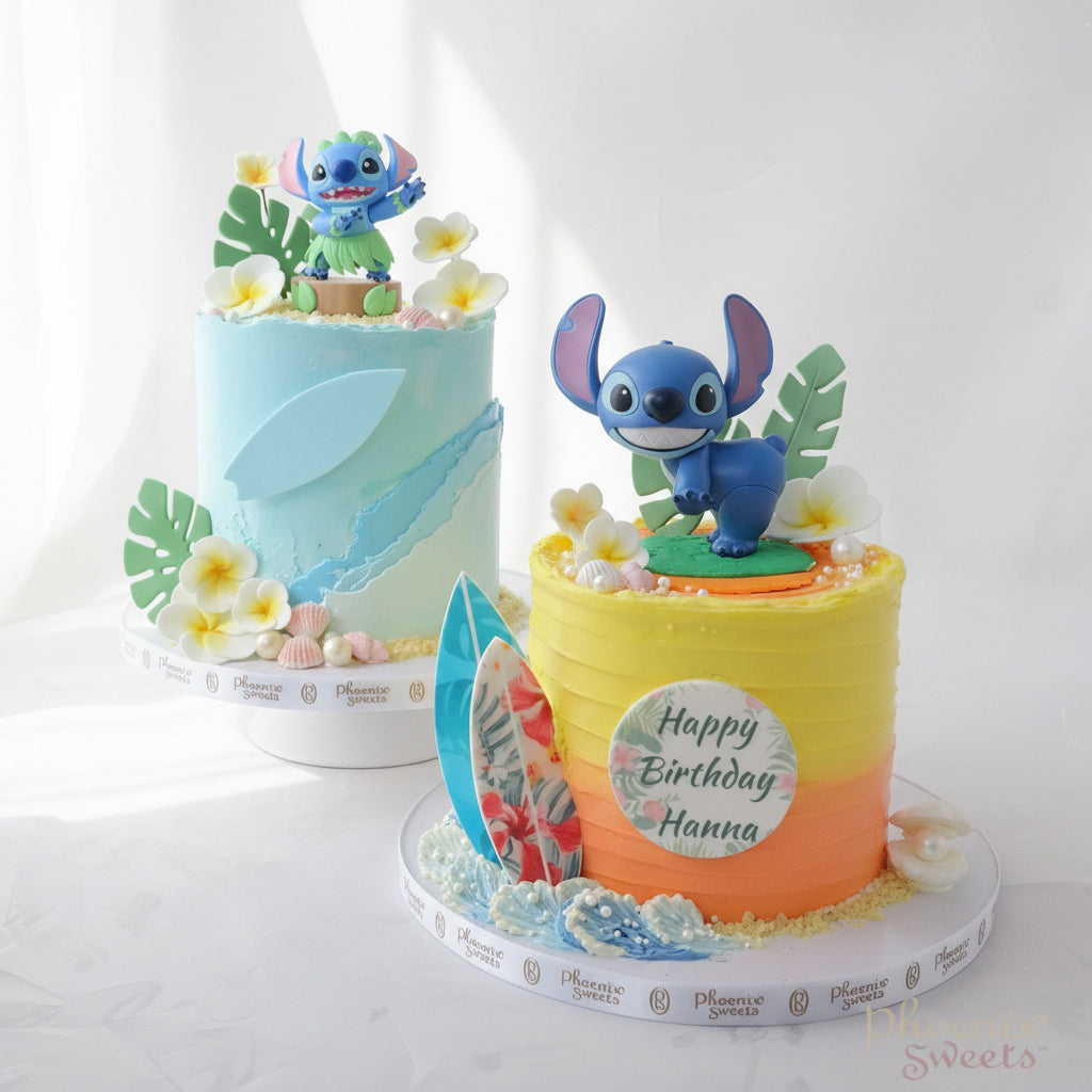 Butter Cream Cake - Hawaiian Surfing Theme Cake