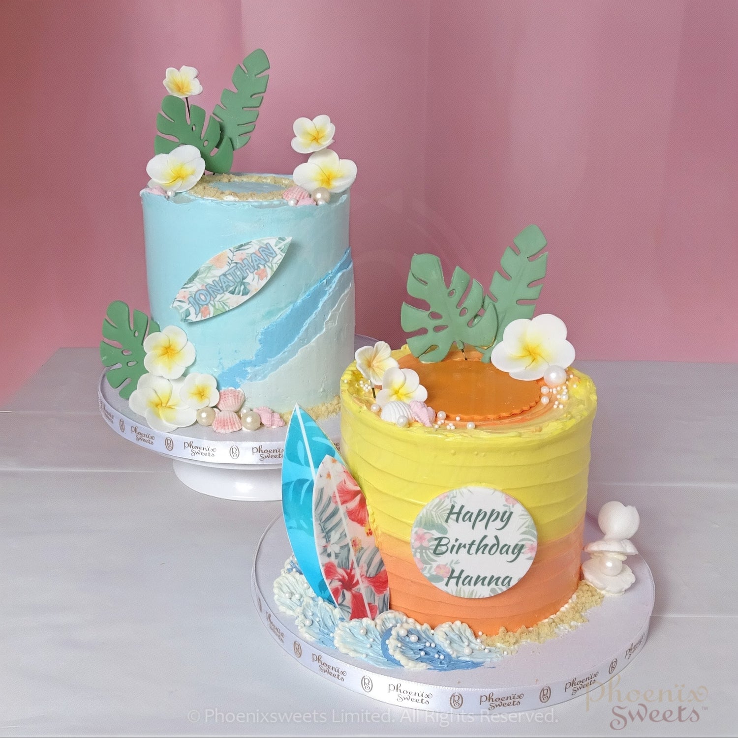 Butter Cream Cake - Hawaiian Surfing Theme Cake