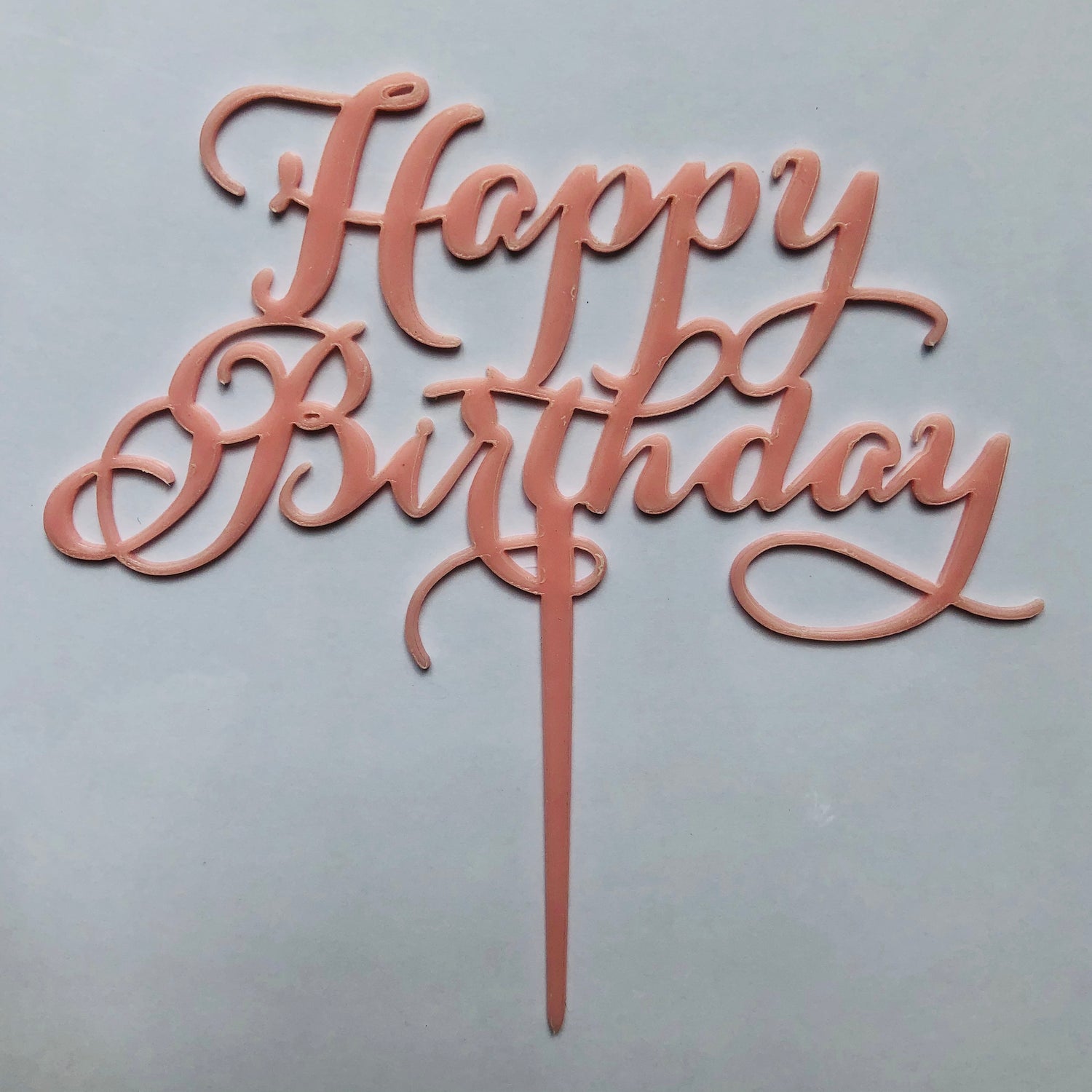 Acrylic Blue/Pink "Happy Birthday" Cake Topper