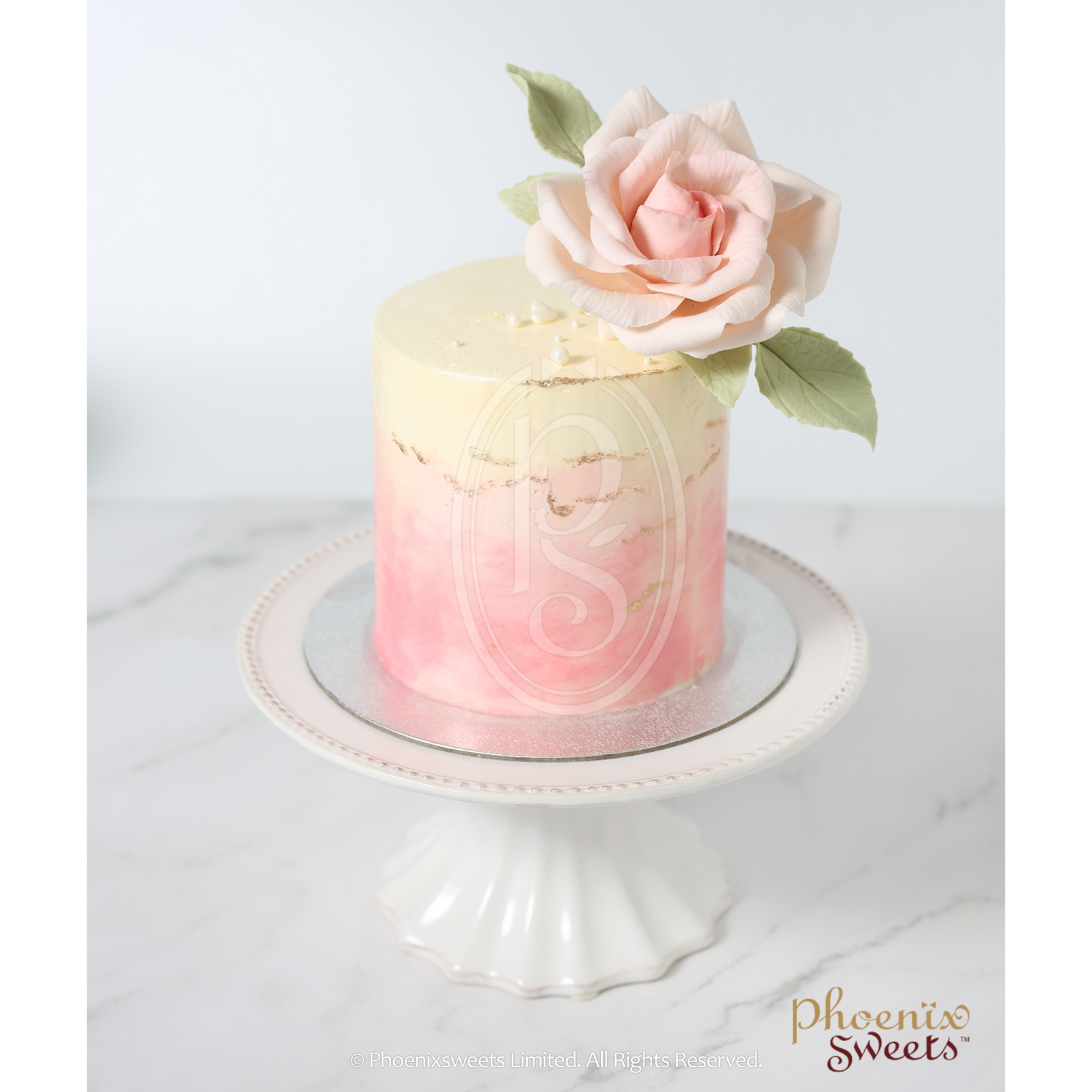 Butter Cream Cake - Water colour Rose