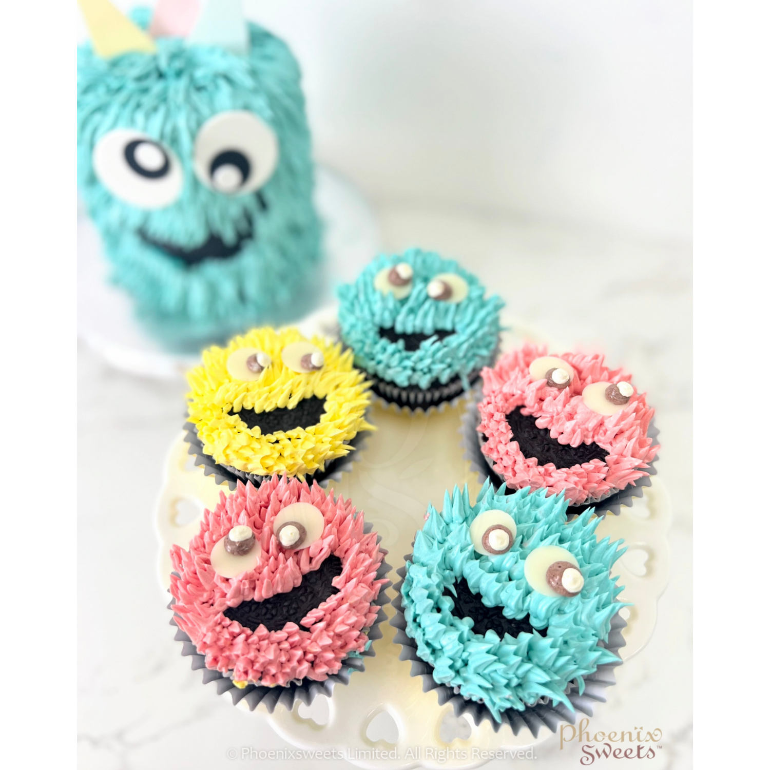 Themed Cupcake Set - Happy Monster